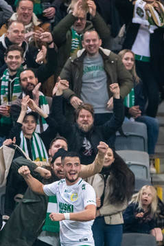 Hammarbys Astrit Selmani jublar