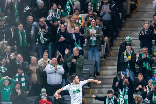 Hammarbys Jeppe Andrup Andersen jublar