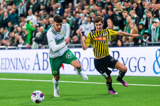 Hammarbys Edvin Kurtulus och Häckens Leo Bengtsson
