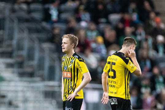 Häckens Gustav Berggren och Kristoffer Lund Hansen deppar