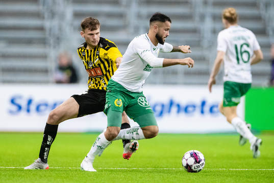 Häckens Oscar Uddenäs och Hammarbys Mohanad Jeahze