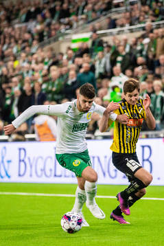 Hammarbys Edvin Kurtulus och Häckens Leo Bengtsson