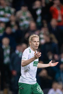 Hammarbys Gustav Ludwigson reagerar