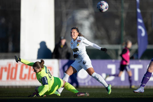 Jitex målvakt Anna Larsson mot Häckens Johanna Rytting