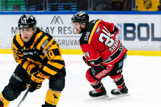 Luleås Brendan Shinnimin grinar illa