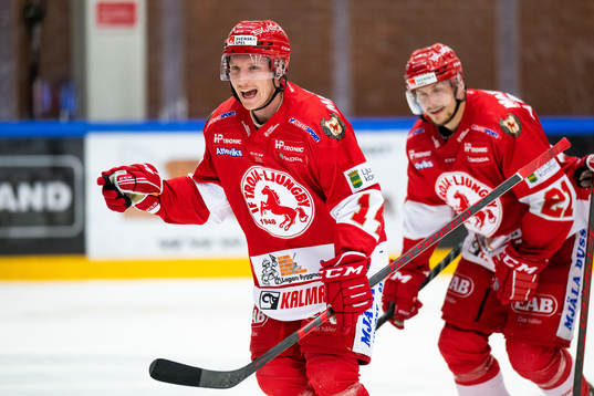 Troja/Ljungbys Oscar Öhman jublar