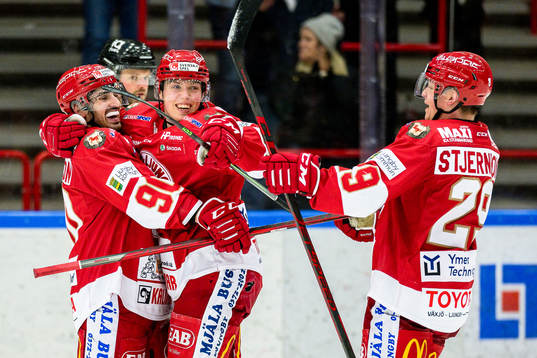 Troja/Ljungbys Kevin Karlsson, Victor Öhman och Victor