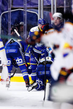 Leksands Lian Bichsel ligger på isen skadad