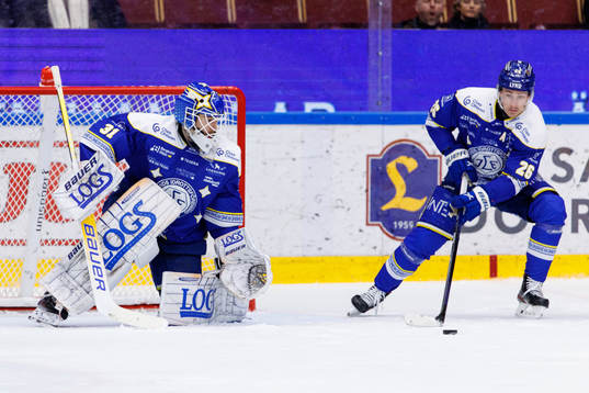 Leksands målvakt Kasimir Kaskisuo och Patrik Norén