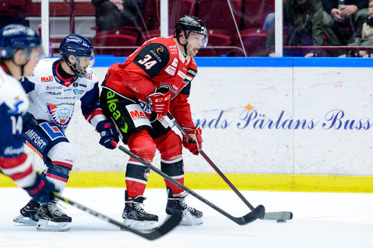 Linköpings Craig Shira och Malmö Redhawks Carl Söderberg