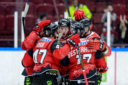 Malmö Redhawks Joakim Ryan jublar
