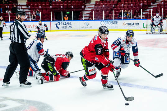 Malmö Redhawks Johan Olofsson mot Linköpings Broc Little