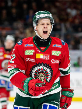 Frölundas Max Friberg reagerar
