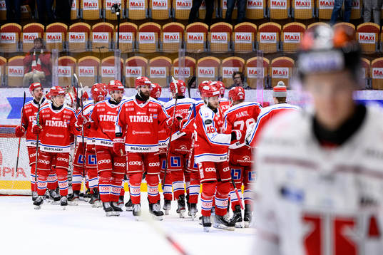 Timrås spelare jublar
