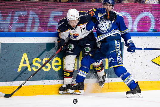 Djurgårdens Tim Söderlund och Leksands Matt Caito
