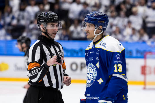 Domare Linus Öhlund och Leksands Jon Knuts