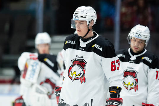 Malmö Redhawks Fredrik Händemark innan  ishockeymatchen i