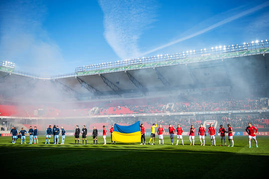 En manifestation för Ukraina