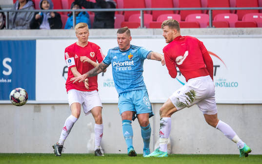 Kalmars Alex Lindahl och Lars Sætra samt Djurgårdens