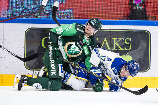 Leksands Linus Andersson och Färjestads Jacob de la Rose