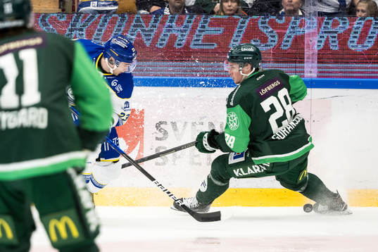 Leksands Mikael Ruohomaa och Färjestads Mattias Göransson