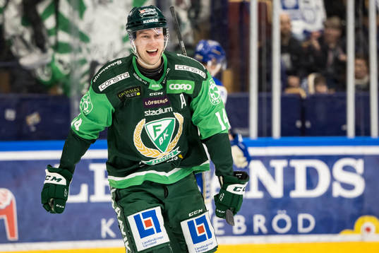 Färjestads Victor Ejdsell jubel