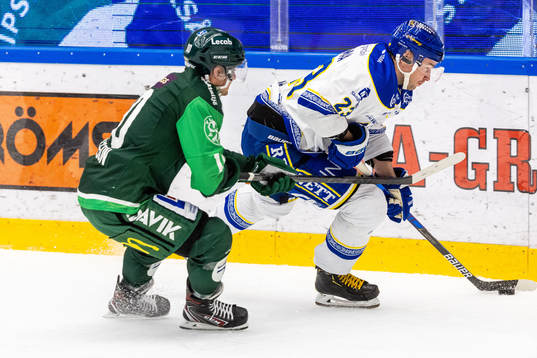 Färjestads Marcus Nilsson och Leksands Mikael Ruohomaa