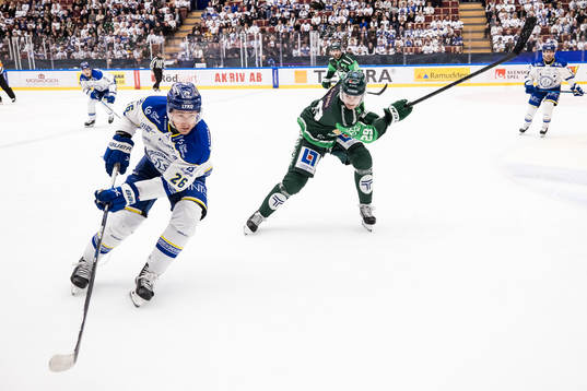 Leksands Patrik Norén och Färjestads Lucas Forsell