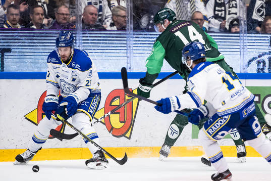 Leksands Marek Hrivik och Färjestads Victor Ejdsell