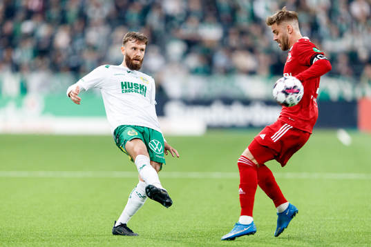 Hammarbys Simon Sandberg och IFK Norrköpings Christoffer