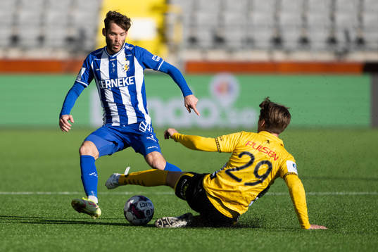 IFK Göteborgs Emil Salomonsson och Elfsborgs Oliver Zandén
