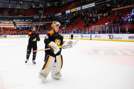 Brynäs målvakt Veini Vehviläinen jublar