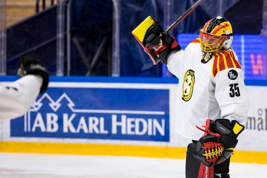 Brynäs målvakt Ellen Johnsson jublar