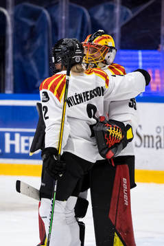 Brynäs målvakt Ellen Johnsson jublar