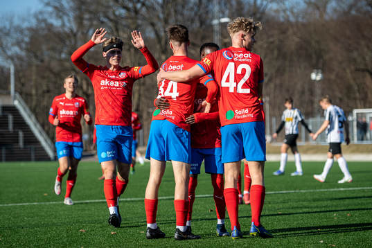 Helsingborgs spelare jublar