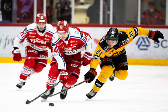 Timrås Sebastian Hartmann och Luleås Juhani Tyrväinen