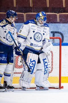 Leksands målvakt Kasimir Kaskisuo deppar