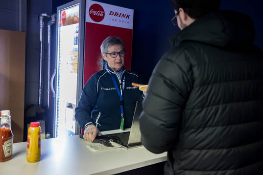 Annika Lyck på Press fiket i Tegera Arena