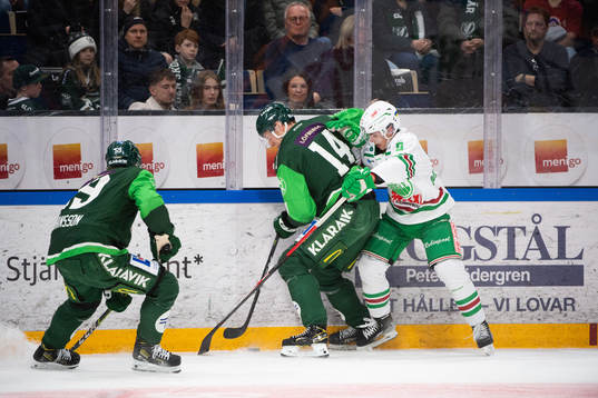 Färjestads Linus Johansson, Victor Ejdsell och Rögles