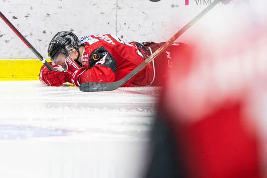 Malmö Redhawks Isac Göransson har ont