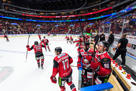 Malmö Redhawks spelare jublar
