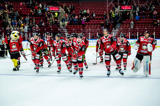 Malmö Redhawks spelarna jublar