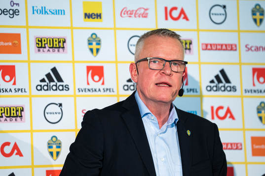Bläddra bland fler bilder av Football, FIFA World Cup Qualifier, Press conference, Sweden - Czech Republic