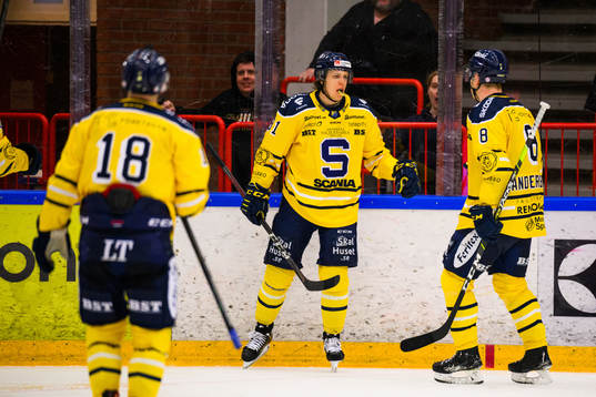 Södertäljes Emil Aronsson jublar