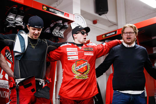 Almtunas Viktor Hertzberg, Hampus Harlestam och tränare