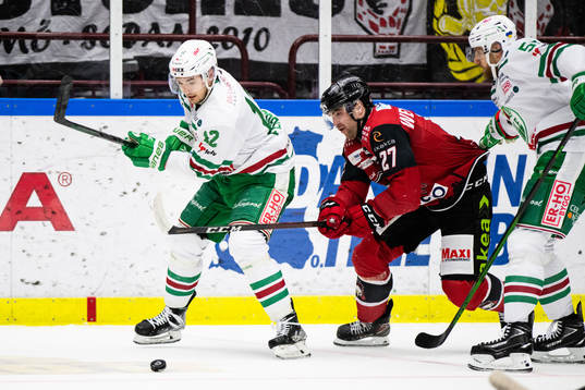 Rögles Brady Ferguson och Malmö Redhawks Ponthus