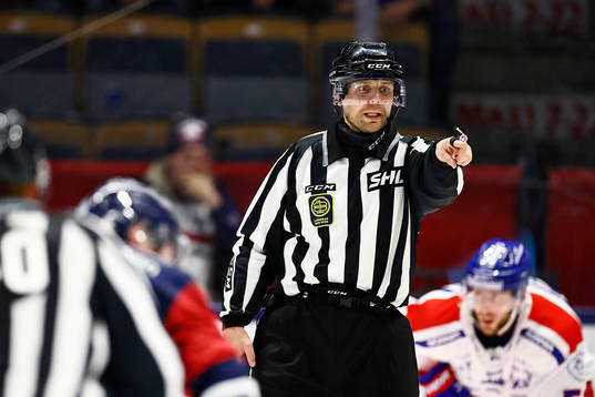 Domare Johan Löfgren som gör sin sista SHL-match