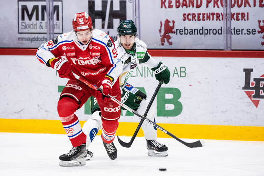 Timrås Viktor Lodin och Färjestads Michael Lindqvist