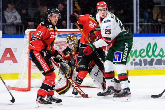 Luleås Juhani Tyrväinen, målvakt Joel Lassinantti och