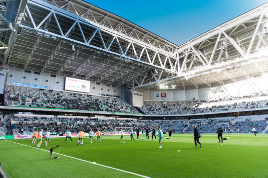 Hammarbys spelare värmer upp